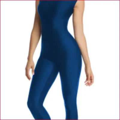 Sleeveless blue Lycra Supplex Jumpsuit, showcasing a stylish Supplex Jumpsuit Catsuit