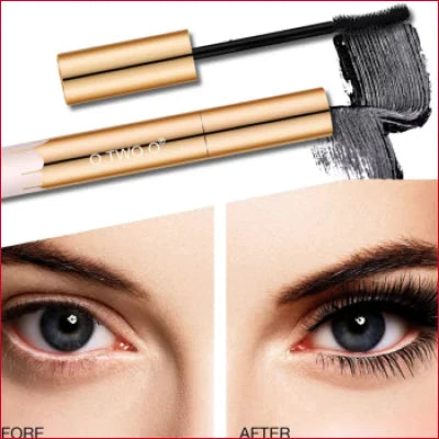 Fashionable Black Mascara in gold tube enhances stunning eyes with bold black bristles