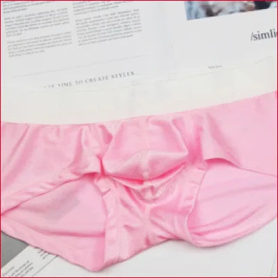 Pink Snug Men’s Pouch Underwear featuring a bow detail for stylish comfort