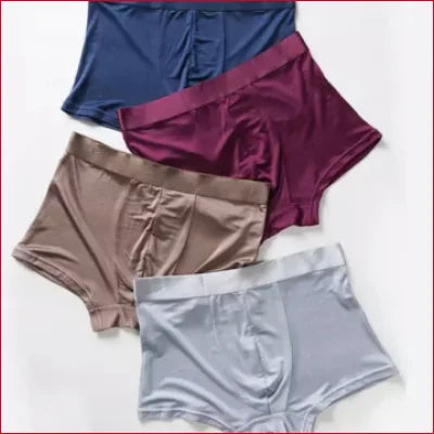 Four pairs of Luxurious Mulberry Silk Underwear in various colors for men