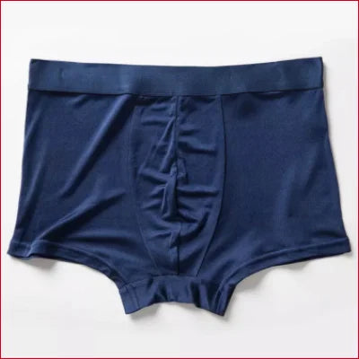 Navy blue men’s boxer briefs in luxurious mulberry silk underwear lingerie