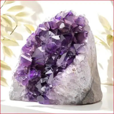 Natural Amethyst geode showcasing crystal clusters with deep purple color from Uruguay