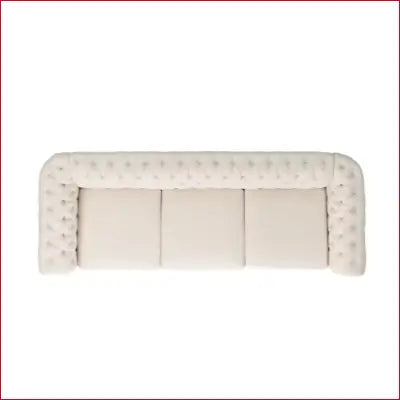 Ivory tufted Parksley 85 In. Flared Arm 3-Seater Removable Cushions Sofa in Beige