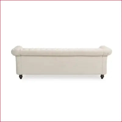 Tufted cream-colored removable cushions sofa with flared arm design in Parksley collection