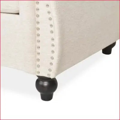 Upholstered chair with nailhead trim and dark wood legs for Parksley flared arm cushions sofa