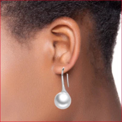 Silver Drop Earrings featuring a Spherical Pendant in Hypoallergenic Sterling Silver