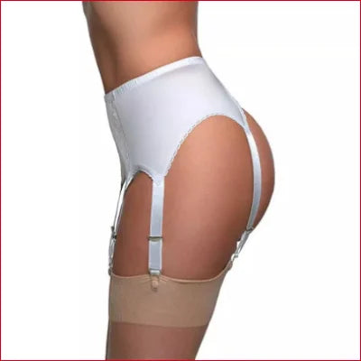 White high-waisted garter belt with straps from Classic Porte Jarretelles for glamour