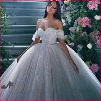 Princess Wedding Dress Glitter Tulle Bridal Gown
