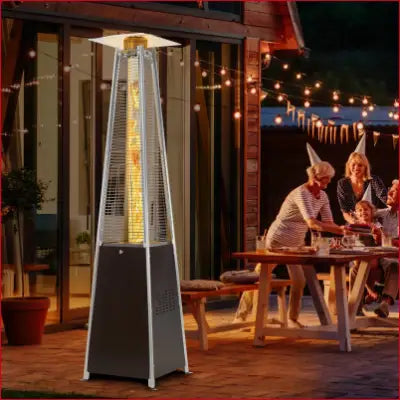 Pyramid-shaped Propane Patio Heater with 48000 BTU for outdoor heating elegance