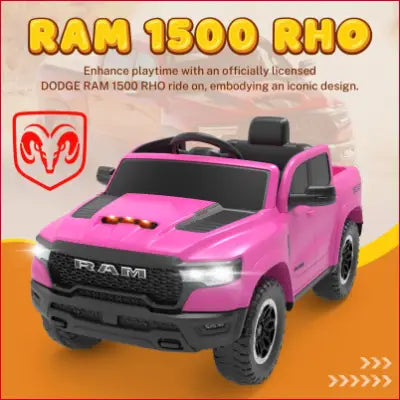 Pink toy truck, RAM Ride on Car, 12V powered ride for kids with remote control