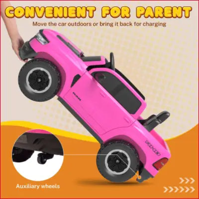 Pink RAM Ride on Car with auxiliary wheels ideal for 3-6 years, 12V powered ride