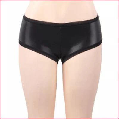 Faux Black Leather Scrunch Panties for a bold look in stylish underwear