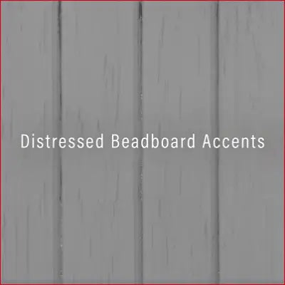 Gray distressed beadboard on Seaside Coastal Wood/Metal Pantry for stylish storage