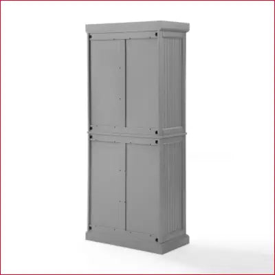 Gray plastic storage cabinet from Seaside Coastal Wood/Metal Pantry in Distressed Gray