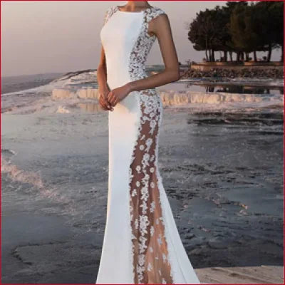 See Through Wedding Dress Boho Bridal Gown