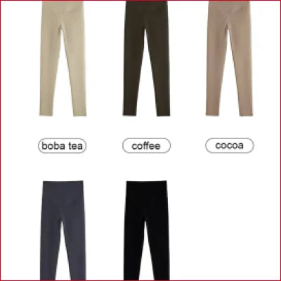 Five pairs of Sexy Thermal Leggings in neutral colors for women’s stylish outfits