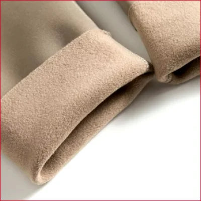 Folded beige suede-like fabric for sexy thermal leggings womans pants bottom