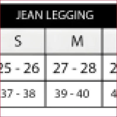 Size chart for Washington Hockey Leggings in Soft Lycra fabric showcasing measurements