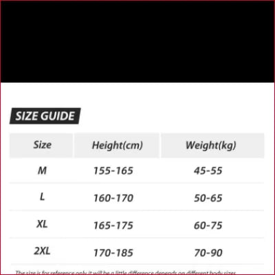 Size guide chart for High Waist Spandex Leggings Lycra with height and weight ranges