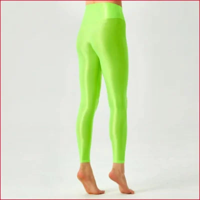 Bright neon green spandex leggings lycra perfect for gym and yoga exercise