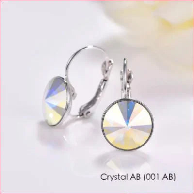 Swarovski Round Drop Earrings Bridal Jewelry