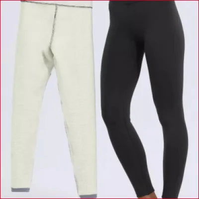 Soft Velvet Winter Leggings in black and white displayed side by side for winter style