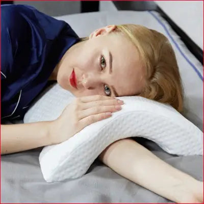 U-Shaped Curved Orthopedic Pillow for Sleep Memeory Foam Hand Pillow Hollow Orthopedic Products Neck Pillow Travel Side Sleepers - WHITE