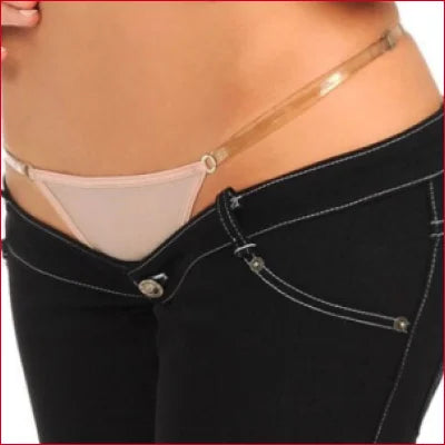 Low Waist Low Rise Women’s Leggings Jeans showcasing stylish black design and visible underwear