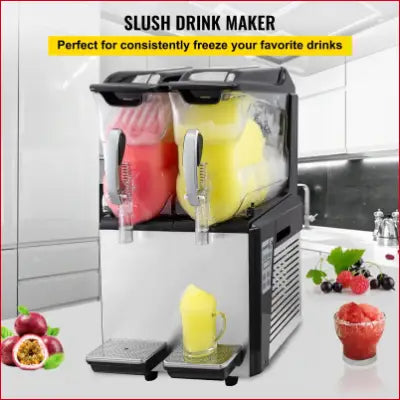 VEVOR 110V Slushy Machine 20L Double Bowl Margarita for commercial use in cafes and restaurants