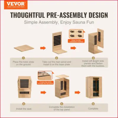 Sauna assembly instructions for VEVOR Far Infrared Wooden Sauna home sauna spa for 2 persons