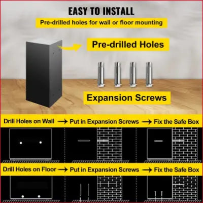 Safe box installation instructions for VEVOR Large Double Door Security Safe Box