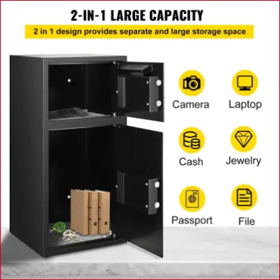 VEVOR Large Double Door Security Safe Box with digital lock and two compartments for valuables