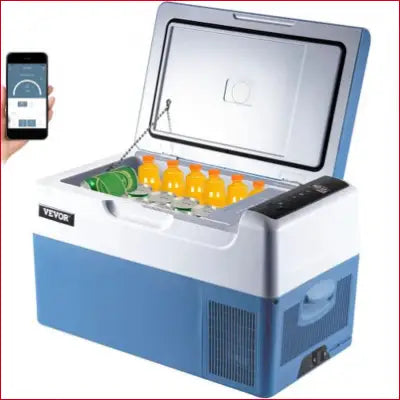 Portable electric VEVOR Portable Refrigerator with smartphone control for camping and travel