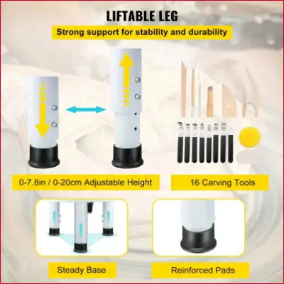 Adjustable-height table legs and carving tools for VEVOR Pottery Wheel 11In Ceramic Wheel Machine