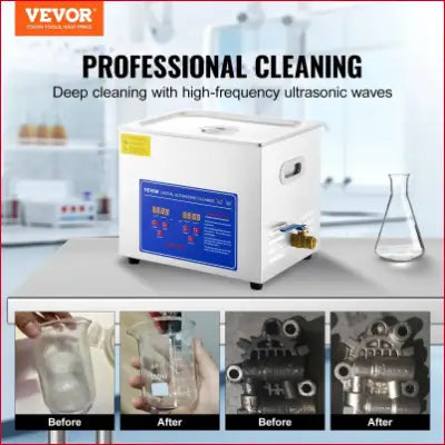 VEVOR Professional Ultrasonic Cleaner 10L for jewelry, dentures, and small parts, stainless steel