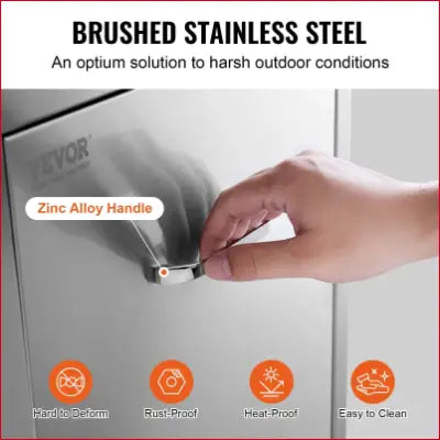 Brushed stainless steel cabinet with zinc alloy handle for VEVOR Pull Out Trash Drawer