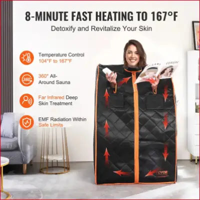 Portable Far Infrared Sauna VEVOR Sauna Blanket 1050W for Home Detoxification and Relaxation