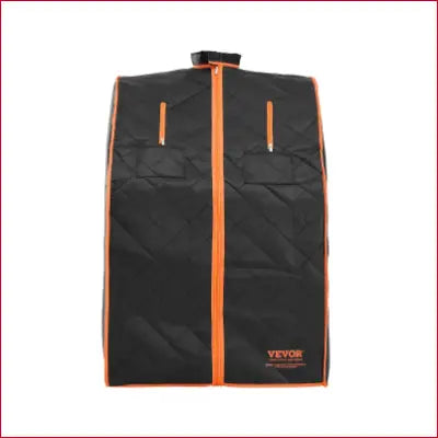 Black and orange VEVOR Sauna Blanket, a 1050W portable sauna tent for home detoxification