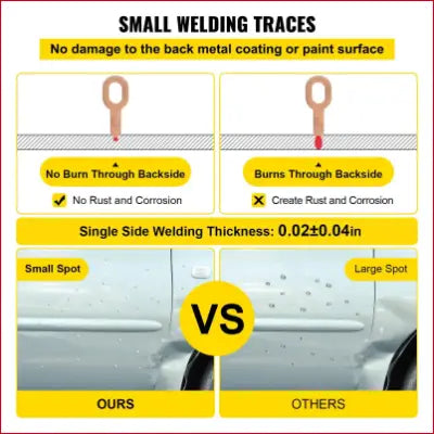 Welding traces comparison for VEVOR SG-7500 Dent Pulling Machine and Spot Welder