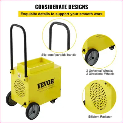 Yellow VEVOR SG-7500 Dent Pulling Machine with wheels for easy mobility and efficient dent removal