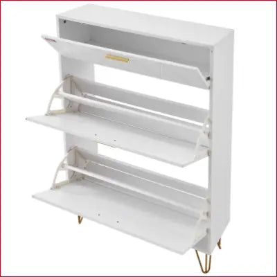 White VEVOR Shoe Cabinet with 3 Flip Drawers for entryway and living room organization