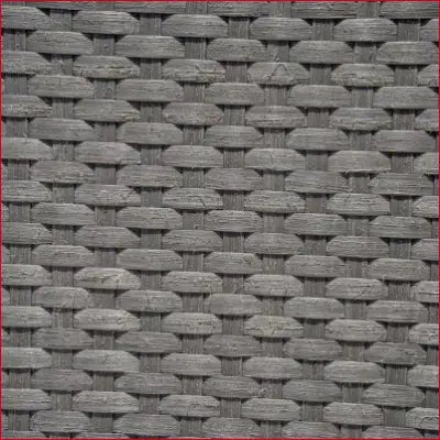 Gray woven texture of Vistano Weathered Gray Wicker Patio Dining Set with cushions