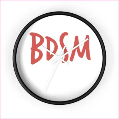 Unique high quality wall clock with BDSM lettering in red for stylish home decor