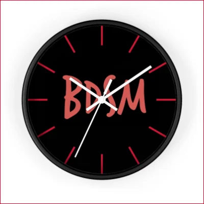 High quality wall clock with BDM text in red on a black face for stylish decor