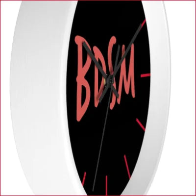 Unique high quality wall clock with BOOM in red on a black background for stylish decor