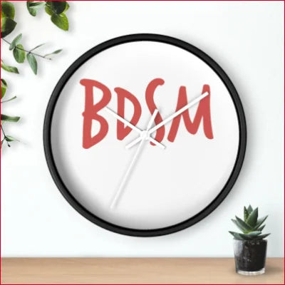 Unique High Quality Wall Clock with BDSM in red on white face for stylish decor