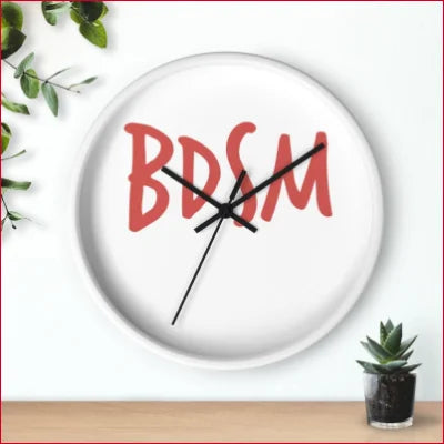 Unique high quality wall clock with BDSM in red letters for stylish home decor