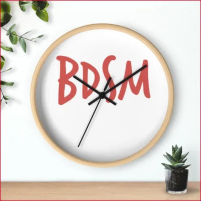 Unique high quality wall clock featuring BDSM in red on white face for stylish decor