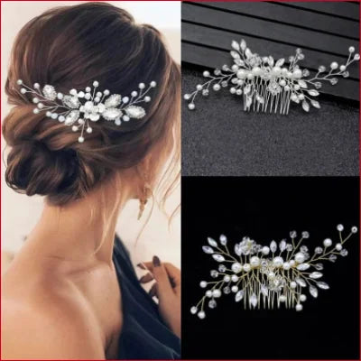 Delicate pearl and crystal bridal headpiece wedding accessory for elegant hairstyles