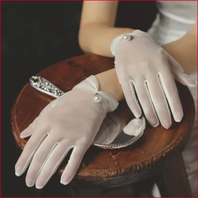 Elegant Bridal Hand Gloves with Pearl Button Accents for Wedding Accessories